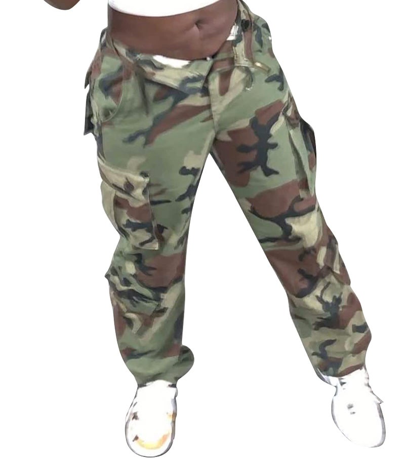 AKARMY Womens Cargo Pants with Pockets Outdoor Casual Ripstop Camo Military Combat Construction Work Pants 2039 C29 Camo - Image 1